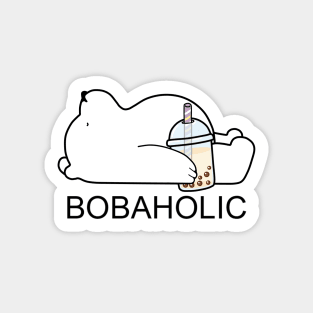 Bobaholic Little Bear Chilling with it's Boba Tea Sticker